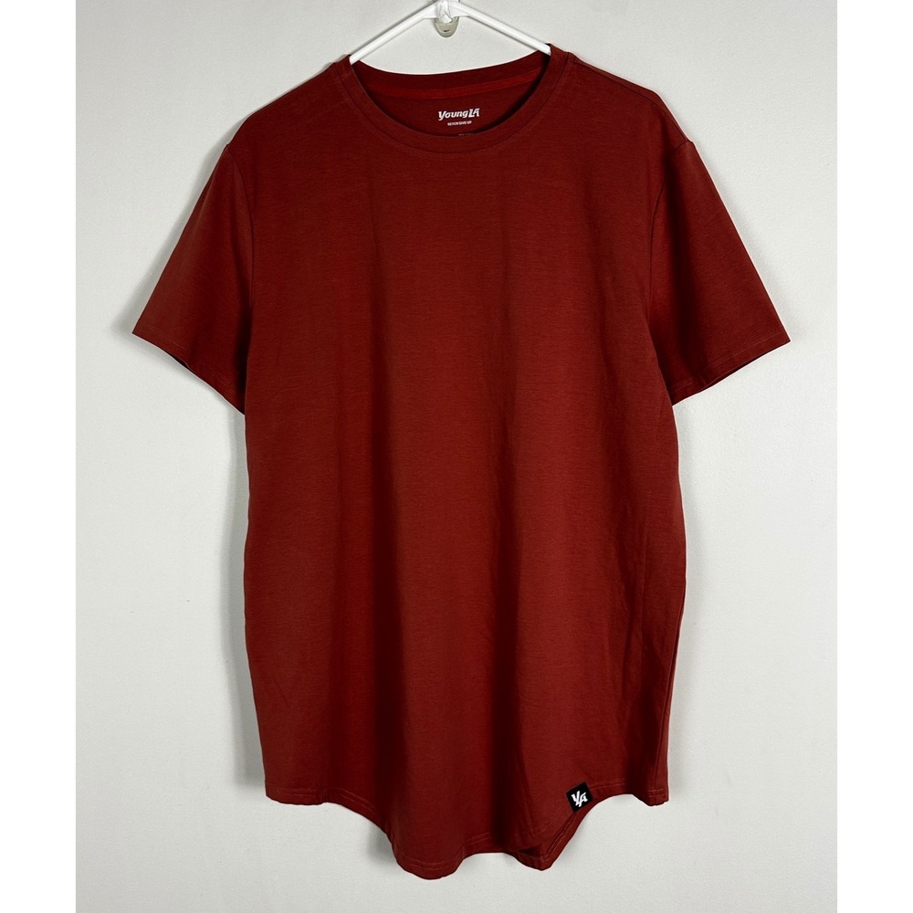 YoungLA Red Short Sleeve Crew Neck Tee Mens Size 2XL T-Shirt Minimalist Top